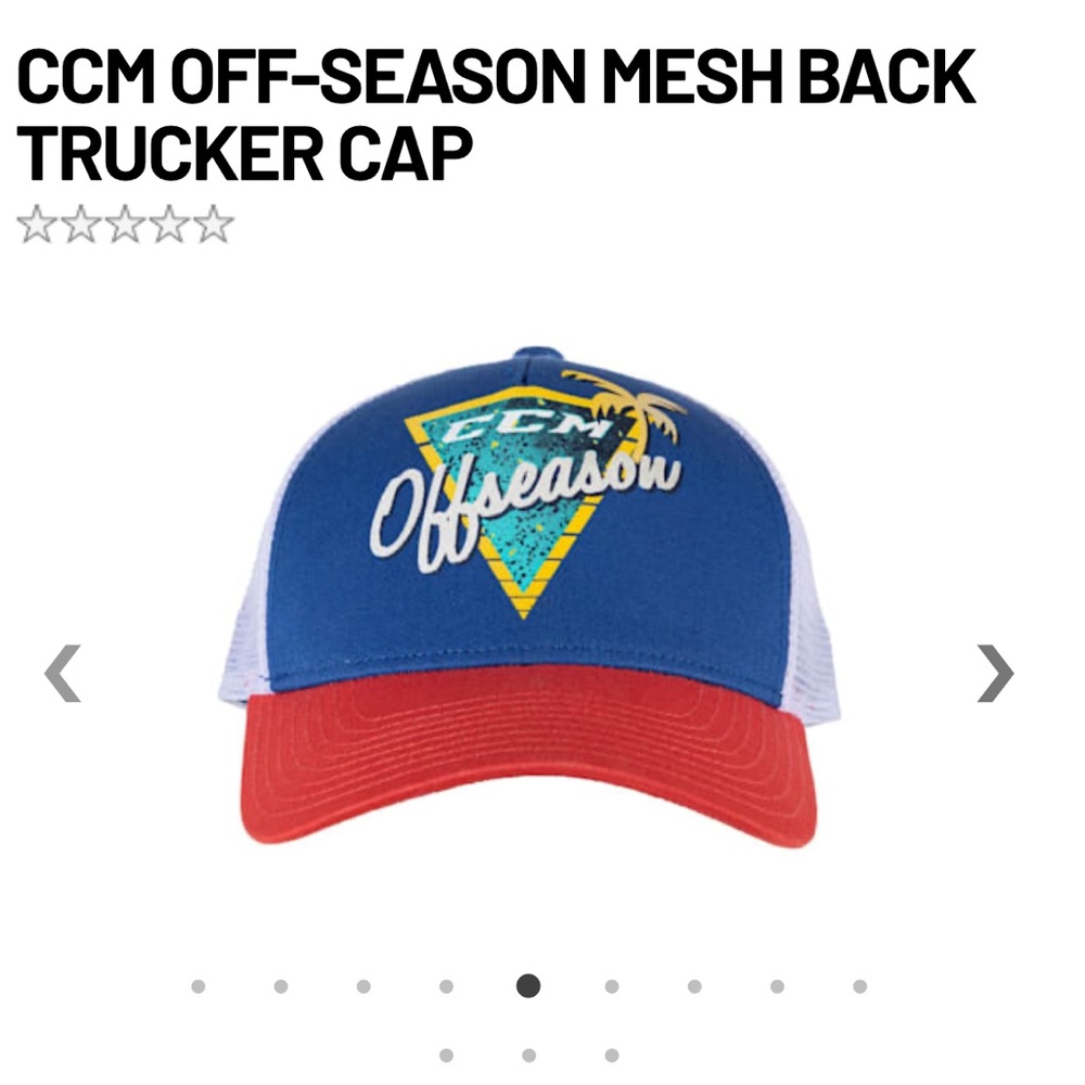 CCM Off-Season Blue White Red Mesh Back Trucker Cap